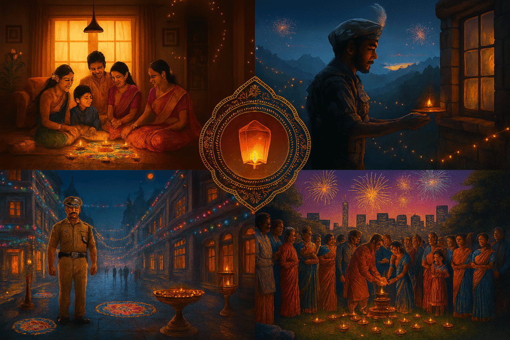 celebrating diwali